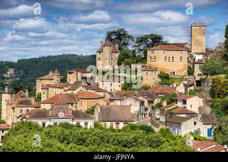 Puy L'Eveque on the Lot River in the Lot Valley Stock Photo