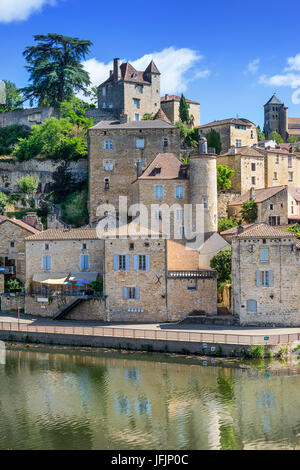 Puy L'Eveque on the Lot River in the Lot Valley Stock Photo