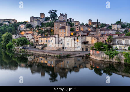 Puy L'Eveque on the Lot River in the Lot Valley Stock Photo