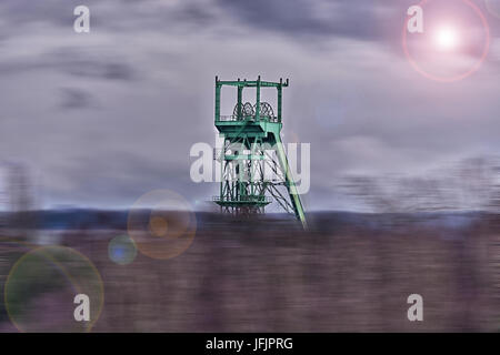 Age headframe industrial monument in the Ruhr area Stock Photo