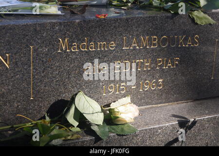 Grave of Edith Piaf,Pere Lachaise,Paris Stock Photo