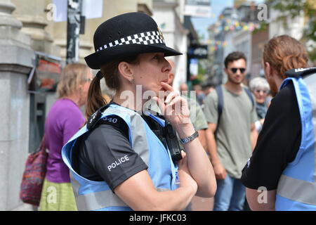 Protesters outside HSBC bank in protesting against arming Israel in Brighton, East Sussex, England, UK. Stock Photo