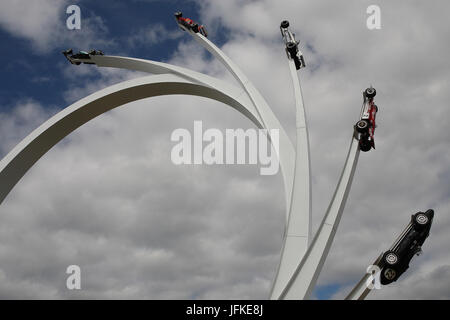 Goodwood, UK. 1st July, 2017. five ages of Bernie Ecclestone central feature at the Goodwood Festival of Speed. Credit: Malcolm Greig/Alamy Live News Stock Photo