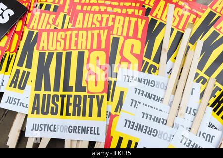 London, United Kingdom Of Great Britain And Northern Ireland. 01st July, 2017. Not One Day More, Tories Out Demonstration. London, UK. 01/07/2016 | usage worldwide Credit: dpa/Alamy Live News Stock Photo