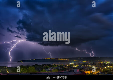 powerful lightning Stock Photo