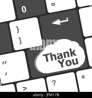 Computer keyboard with Thank You key, business concept Stock Photo