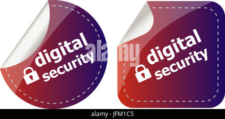 digital security stickers label tag set Stock Photo