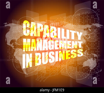 capability management in business words on touch screen interface Stock Photo