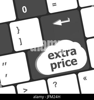 extra price word key or keyboard keys, discount concept Stock Photo