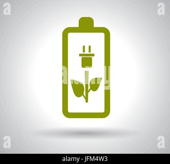 Battery Power Efficiency on white background Stock Vector
