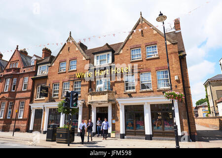 White Hart Hotel, High Street, Newmarket, Suffolk, UK Stock Photo