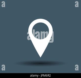 Map pointer flat single icon on white background Stock Vector