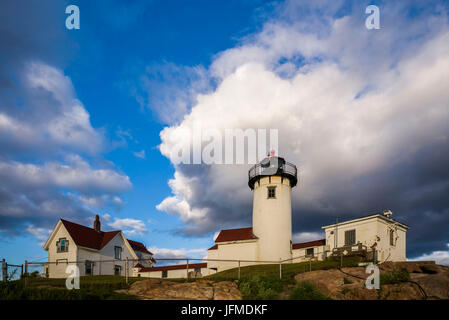 USA, Massachusetts, Cape Ann, Gloucester, Eastern Point LIghthouse, dusk Stock Photo