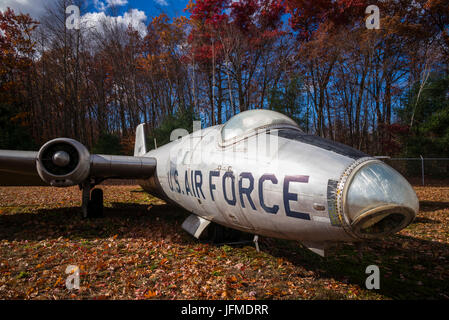 USA, Connecticut, Windsor Locks, New England Air Museum, Martin B-57 Canberra, 1950s-1960s-era USAF jet bomber Stock Photo