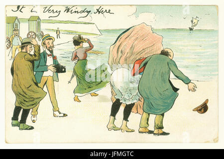 Edwardian humorous seaside postcard from the London View Co., circa 1905, U.K Stock Photo