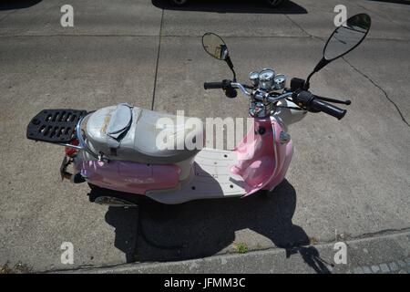 Scooter photographed in Berlin Spandau on June 15, 2017, Germany Stock Photo