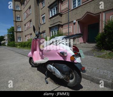 Scooter photographed in Berlin Spandau on June 15, 2017, Germany Stock Photo