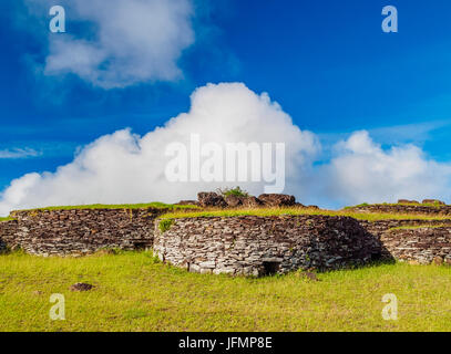 Orongo Village, Rapa Nui National Park, Easter Island, Chile Stock Photo