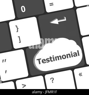 Testimonial word, button on computer keyboard key Stock Photo