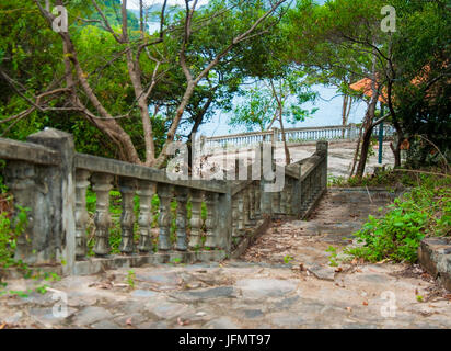 A picturesque staircase  in the jungle of Vietnam. Stock Photo