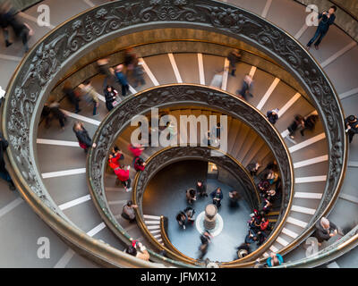 Vatican Museum spiral stairs seen from above Stock Photo