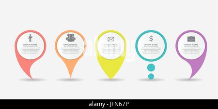 Set of Circle Pointers Infographic Business Element. Vector Illustration Stock Vector