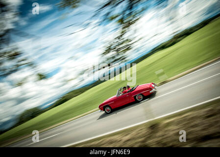 Mercedes 190 SL Classic Car on the Road Stock Photo