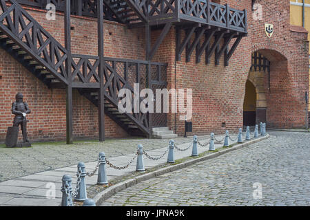 Namyslow Old town historic tenement houses medieval city walls Namyslow Brama Krakowska Gate Opolskie voivodship Stock Photo