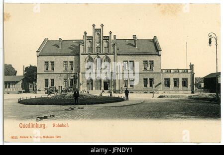 06611-Quedlinburg-1905-Bahnhof-Brück & Sohn Kunstverlag Stock Photo