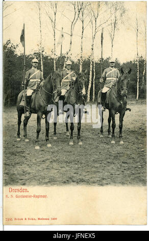 07205-Dresden-1906-Königlich Sächsisches Gardereiter-Regiment-Brück & Sohn Kunstverlag Stock Photo