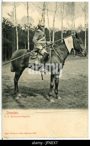 07206-Dresden-1906-Königlich Sächsisches Gardereiter-Regiment-Brück & Sohn Kunstverlag Stock Photo