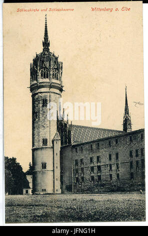07948-Wittenberg-1906-Schloßkirche und Schloßkaserne-Brück & Sohn Kunstverlag Stock Photo