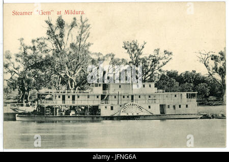 08007-Mildura-1906-Steamer  Gem  at Mildura-Brück & Sohn Kunstverlag Stock Photo