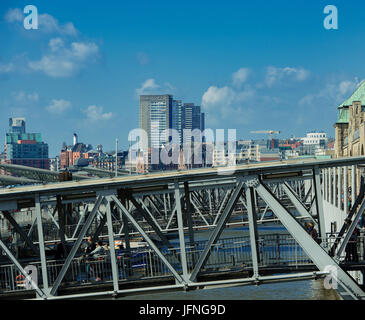 Saint Pauli Landing bridges in Hamburg on the Elbe Stock Photo