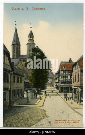 09753-Goslar-1908-Marktstraße-Brück & Sohn Kunstverlag Stock Photo
