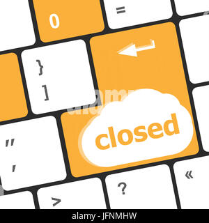 closed button on computer keyboard pc key Stock Photo