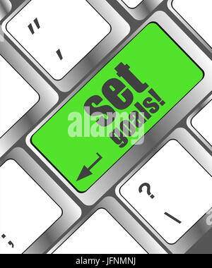 set goals button on keyboard - business concept Stock Photo