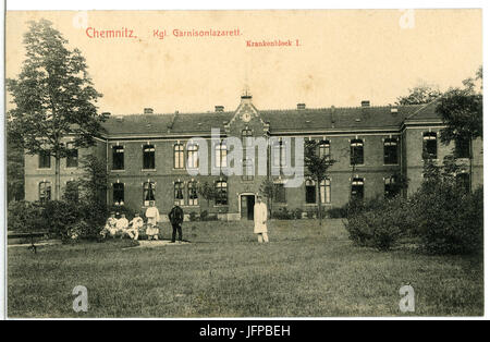 10949-Chemnitz-1909-Garnisonslazarett - Krankenblock I-Brück & Sohn Kunstverlag Stock Photo