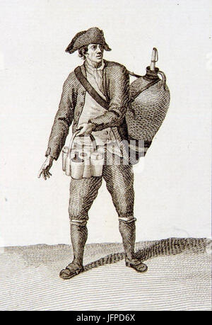 Aguador de Madrid - 1802 - Trajes de Espaơ3B1a Stock Photo