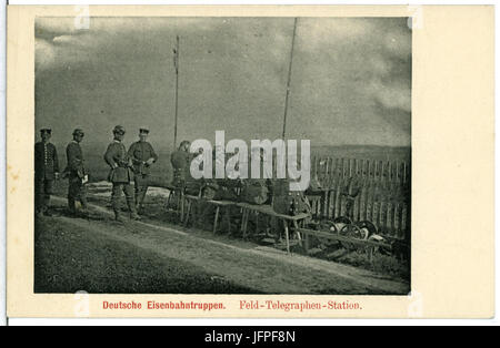 11316-Landkreis Meißen-1910-Deutsche Eisenbahntruppen Feld-Telegramm-Station-Brück & Sohn Kunstverlag Stock Photo