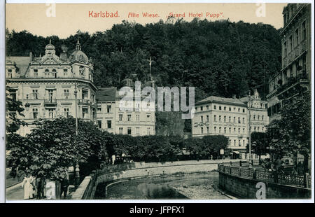 11703-Karlsbad-1910-Alte Wiese - Grandhotel Pupp-Brück & Sohn Kunstverlag Stock Photo
