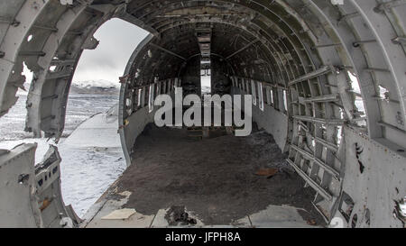 Aircraft wreck in Iceland Stock Photo