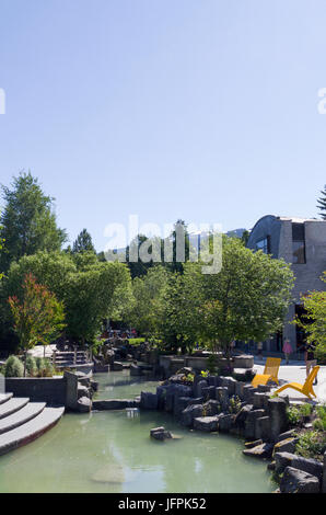 Along Main Street walkway Whistler BC Stock Photo