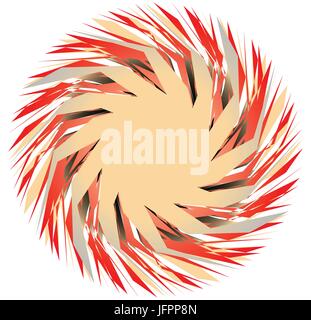 Multicolor geometric design element. Abstract illustration in radial, radiating fashion Stock Vector