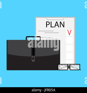 Writing business plan. Business strategy model, vector strategic planning illustration Stock Photo