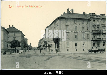 14148-Eger-1912-Blick in die Bahnhofstraße-Brück & Sohn Kunstverlag Stock Photo