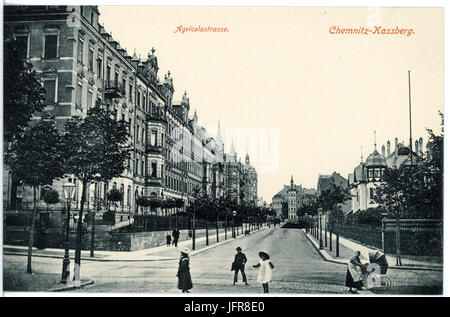 16720-Chemnitz-1913-Agricolastraße auf dem Kaßberg-Brück & Sohn Kunstverlag Stock Photo