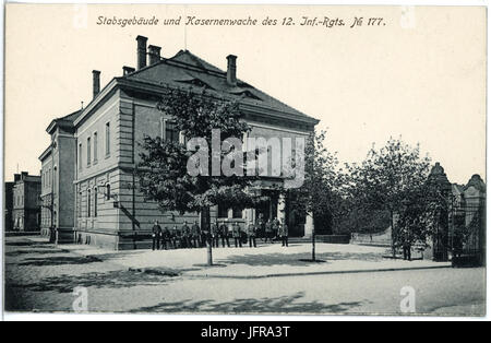 17794-Dresden-1914-Stabsgebäude und Kasernenwache 12. Infanterie-Regiment-Brück & Sohn Kunstverlag Stock Photo