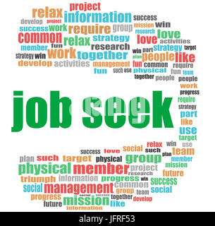 job seek words. Business concept . Word cloud collage Stock Photo