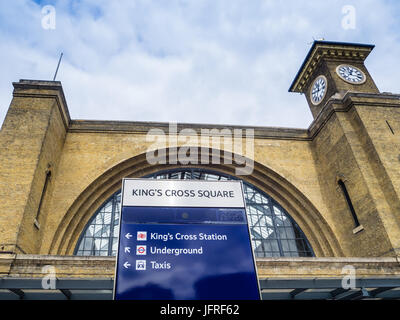 Kings Cross Square at Kings Cross Station in central London UK Stock Photo